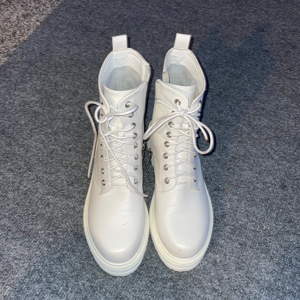 white combat boots